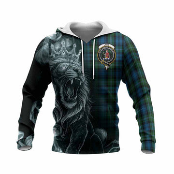 Lyon Tartan Knitted Hoodie Roaring Lion Heritage