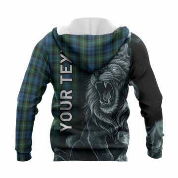 Lyon Tartan Knitted Hoodie Roaring Lion Heritage