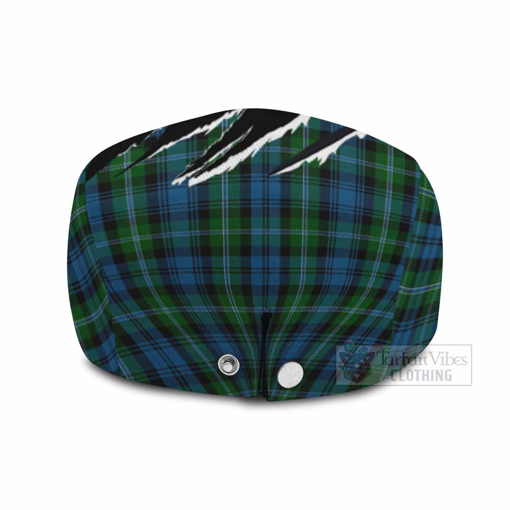 Lyon Tartan Loch Ness Monster Flat Cap, Jeff Cap Celtic Knot Nessie Art