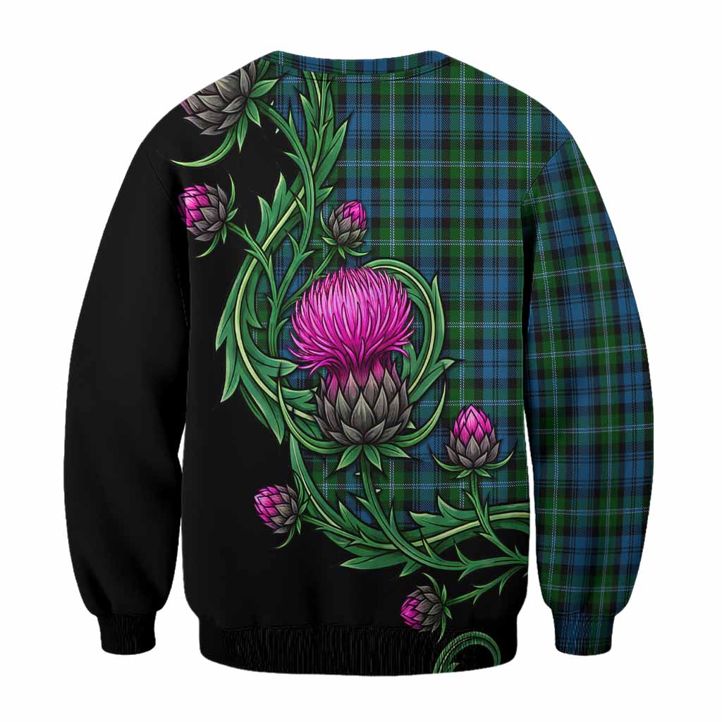Lyon Tartan Sweatshirt Resilient Scottish Thistle - Tartan Vibes Clothing
