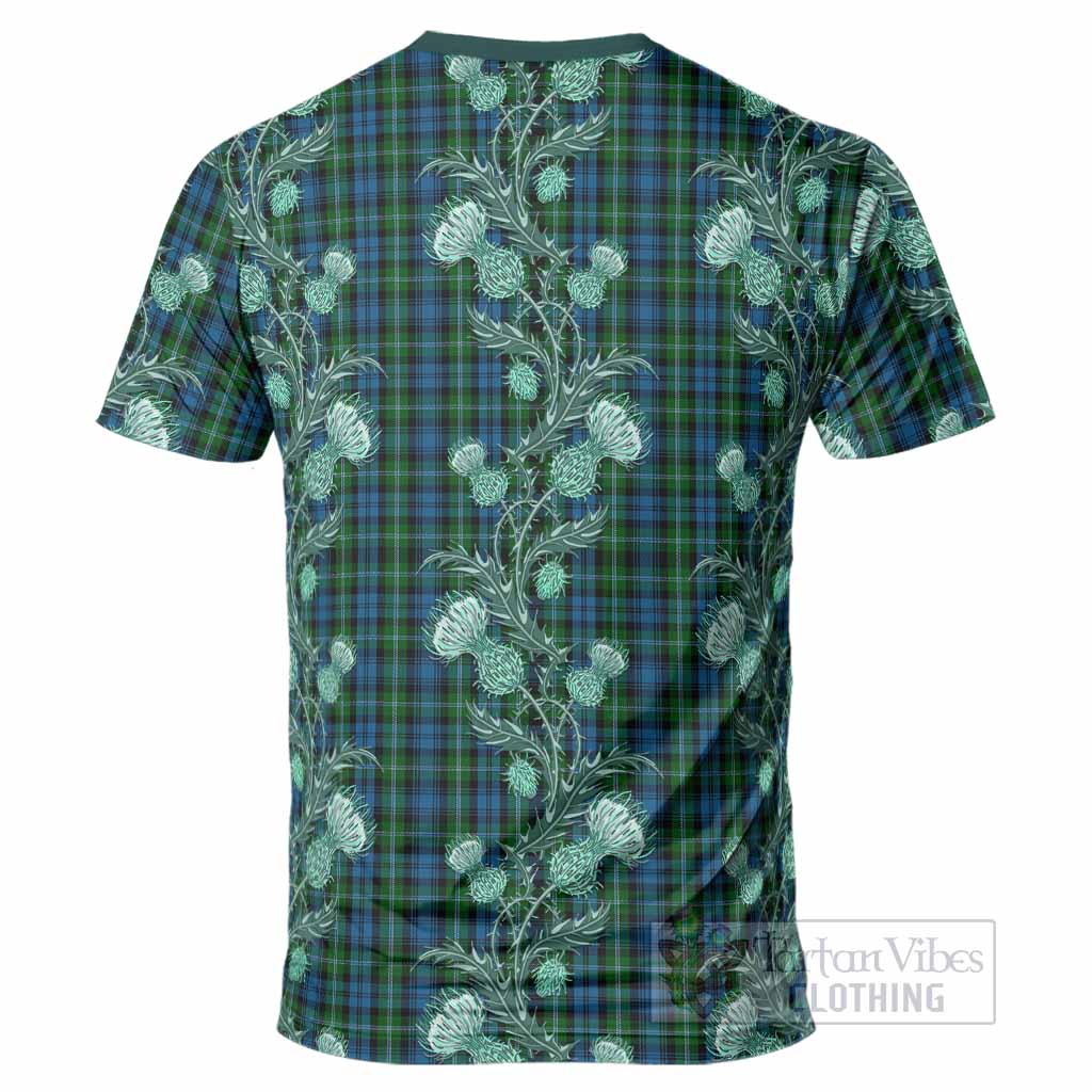 Lyon Tartan T-Shirt Seamless Scottish Thistle Flowers