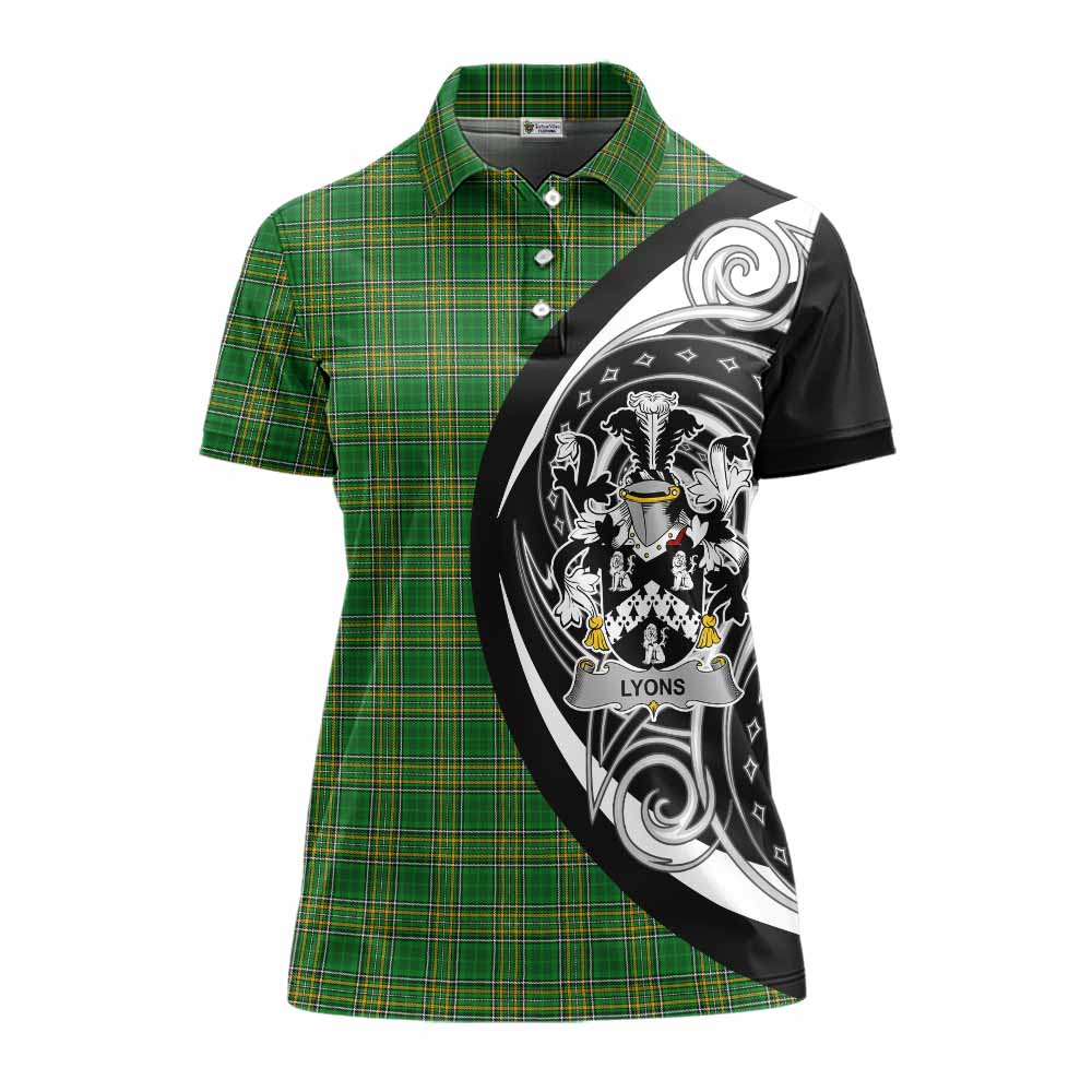 Tartan Vibes Clothing Lyons Irish Clan Women's Polo Shirt Celtic Circle Style