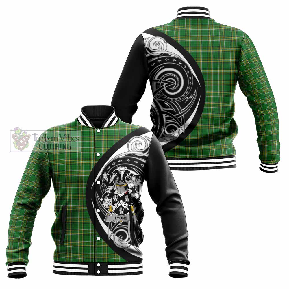 Tartan Vibes Clothing Lyons Irish Clan Baseball Jacket Celtic Circle Style