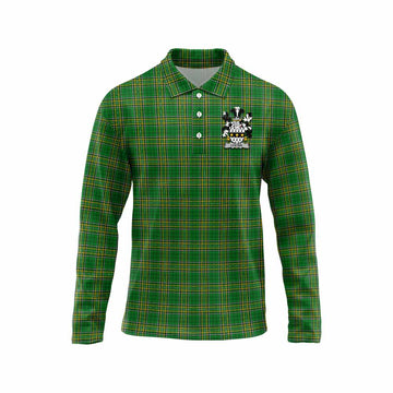 Lyster Irish Clan Tartan Long Sleeve Polo Shirt with Coat of Arms