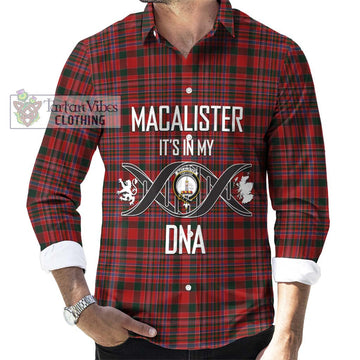 MacAlister (McAlister) Tartan Long Sleeve Button Shirt with Family Crest DNA In Me Style Men's Shirt S - Tartanvibesclothing Shop
