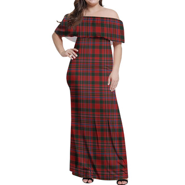 MacAlister Tartan Off Shoulder Long Dress Women's Dress - Tartanvibesclothing