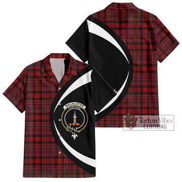 MacAlister (McAlister) Tartan Short Sleeve Button Up with Family Crest Circle Style Kid - Tartan Vibes Clothing
