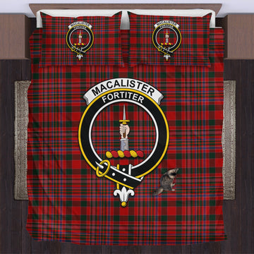 MacAlister (McAlister) Tartan Bedding Set with Family Crest