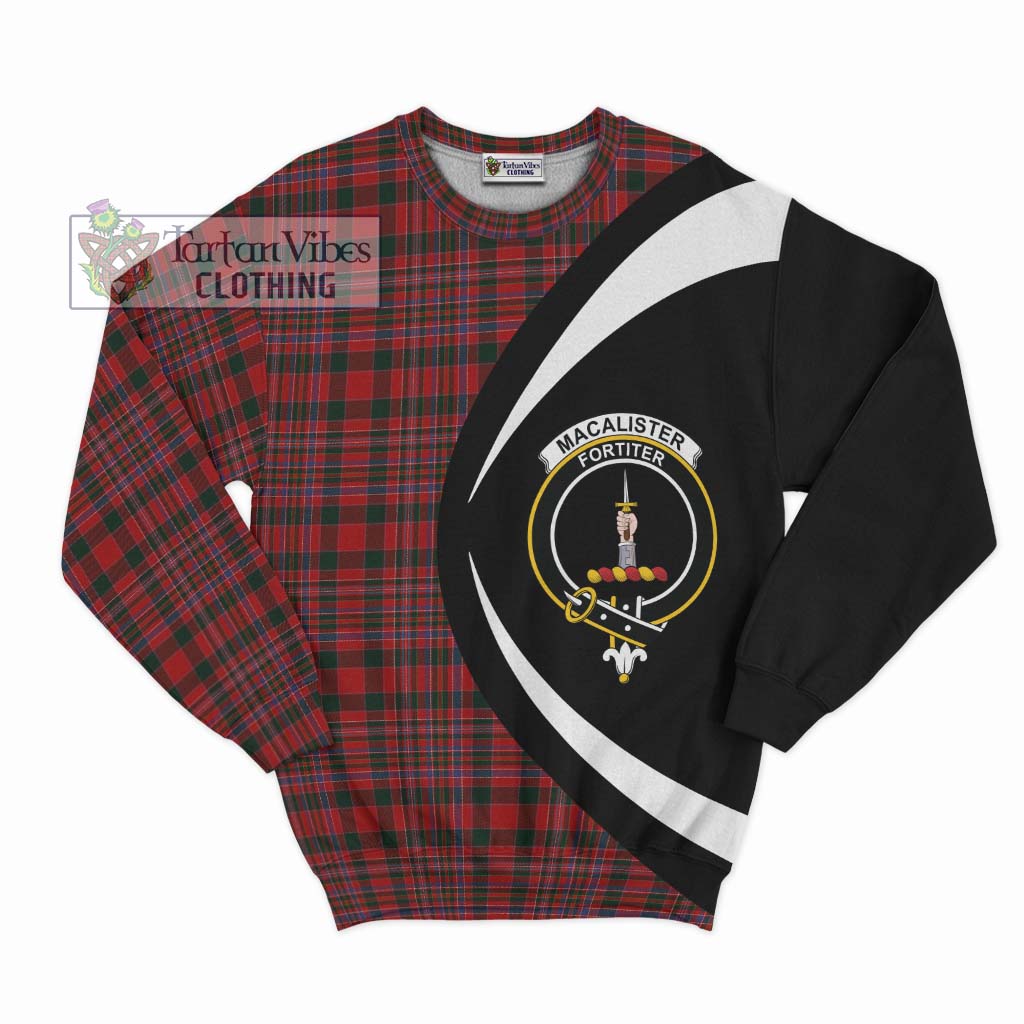 MacAlister (McAlister) Tartan Sweatshirt with Family Crest Circle Style Unisex - Tartan Vibes Clothing