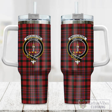 Tartan Vibes Clothing MacAlister Tartan and Family Crest Tumbler with Handle