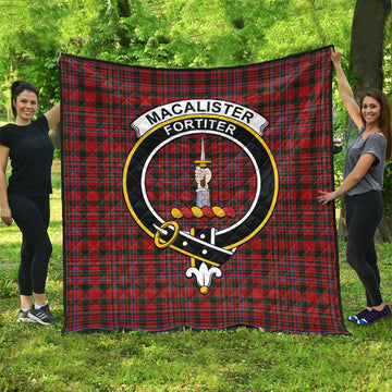 MacAlister Tartan Quilt with Family Crest