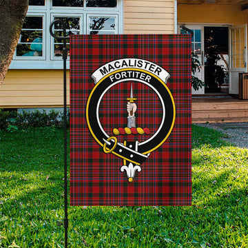 MacAlister Tartan Flag with Family Crest