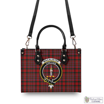 Tartan Vibes Clothing MacAlister Tartan Luxury Leather Handbags with Family Crest