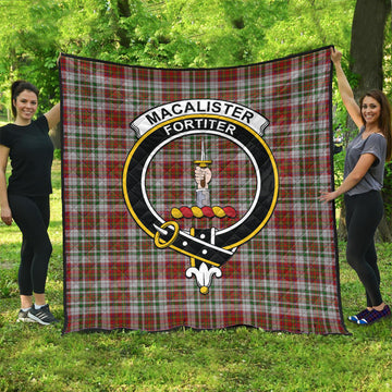 MacAlister Dress Tartan Quilt with Family Crest