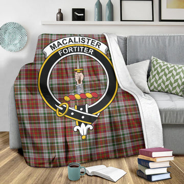 MacAlister Dress Tartan Blanket with Family Crest