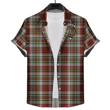 MacAlister Dress Tartan Short Sleeve Button Down Shirt with Family Crest