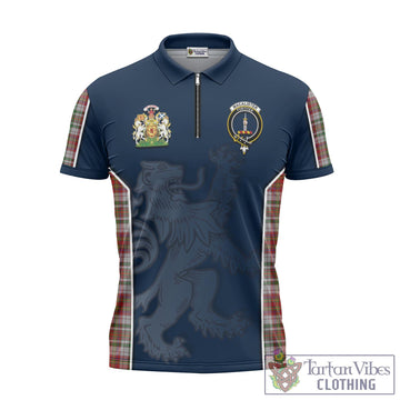 MacAlister Dress Tartan Zipper Polo Shirt with Family Crest and Lion Rampant Vibes Sport Style