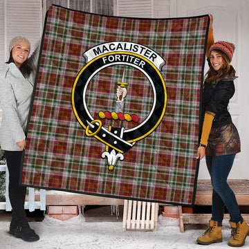 MacAlister Dress Tartan Quilt with Family Crest