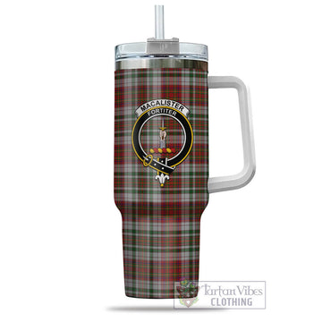 MacAlister Dress Tartan and Family Crest Tumbler with Handle