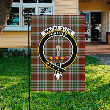 MacAlister Dress Tartan Flag with Family Crest
