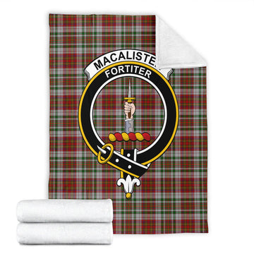 MacAlister Dress Tartan Blanket with Family Crest