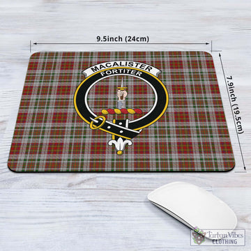 MacAlister Dress Tartan Mouse Pad with Family Crest