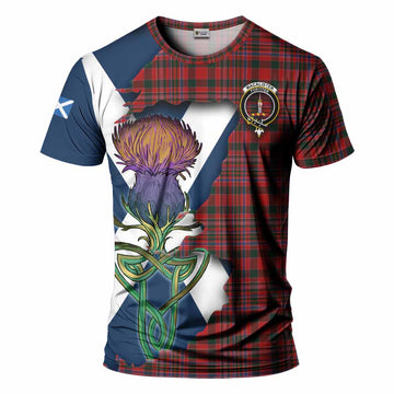 Tartan Vibes Clothing MacAlister (McAlister) Tartan Family Crest T-Shirt Scottish Thistle Celtic Inspired