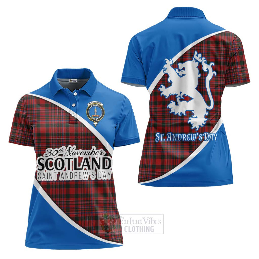 Tartan Vibes Clothing MacAlister (McAlister) Family Crest Tartan Women's Polo Shirt Celebrate Saint Andrew's Day in Style