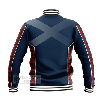 Tartan Vibes Clothing MacAlister (McAlister) Tartan Baseball Jacket with Family Crest and Scottish Thistle Vibes Sport Style