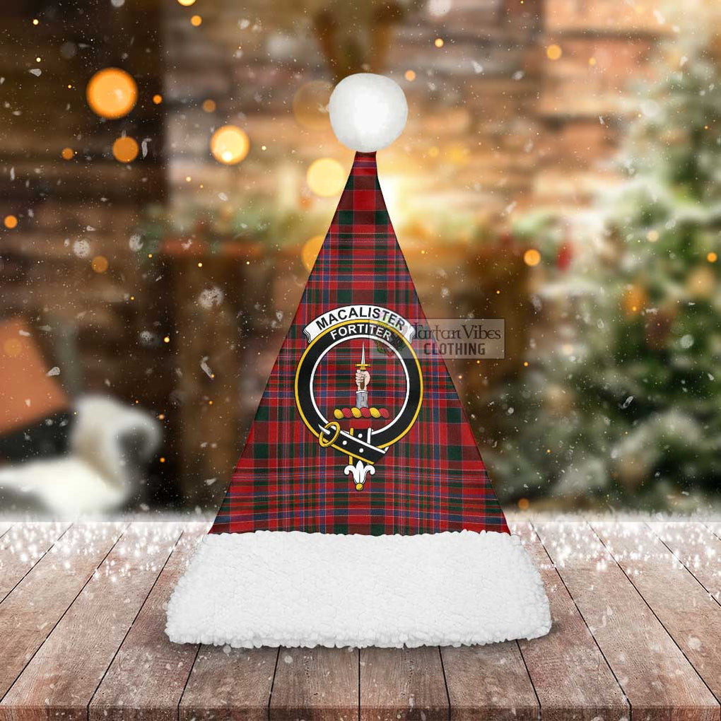 Tartan Vibes Clothing MacAlister (McAlister) Tartan Christmas Santa Hats with Family Crest