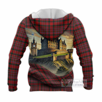 Tartan Vibes Clothing MacAlister (McAlister) Tartan Family Crest Knitted Hoodie with Scottish Ancient Castle Style