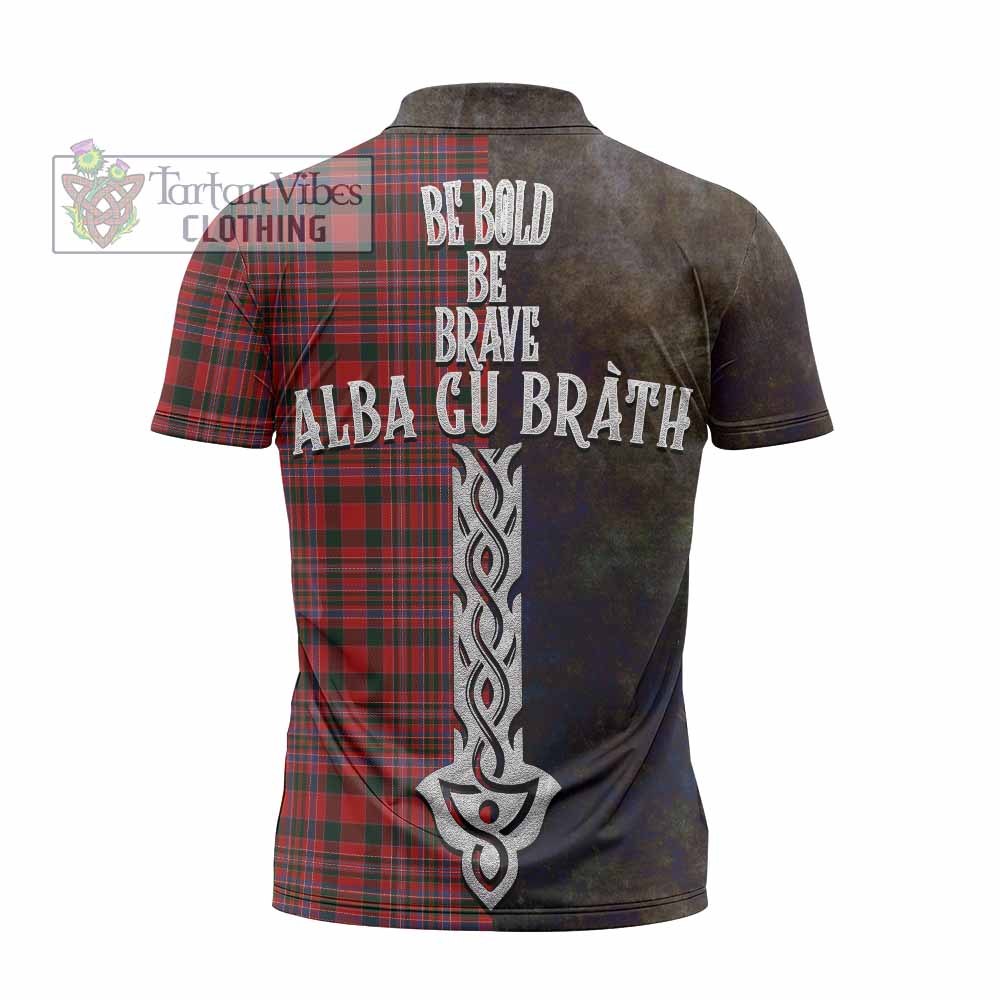 Tartan Vibes Clothing MacAlister (McAlister) Tartan Family Crest Zipper Polo Shirt Alba Gu Brath Be Brave Lion Ancient Style