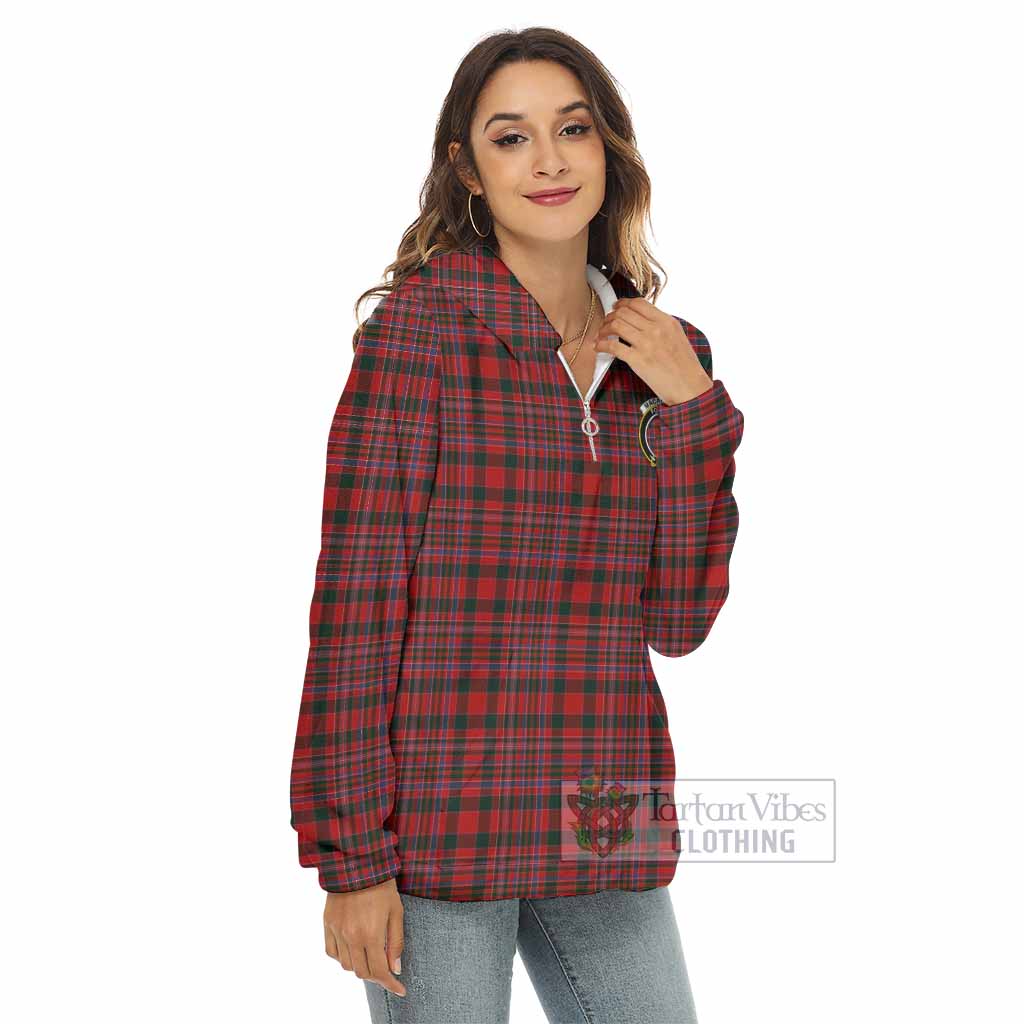 Tartan Vibes Clothing MacAlister (McAlister) Tartan Crest Women's Borg  Half Zip Fleece Hoodie