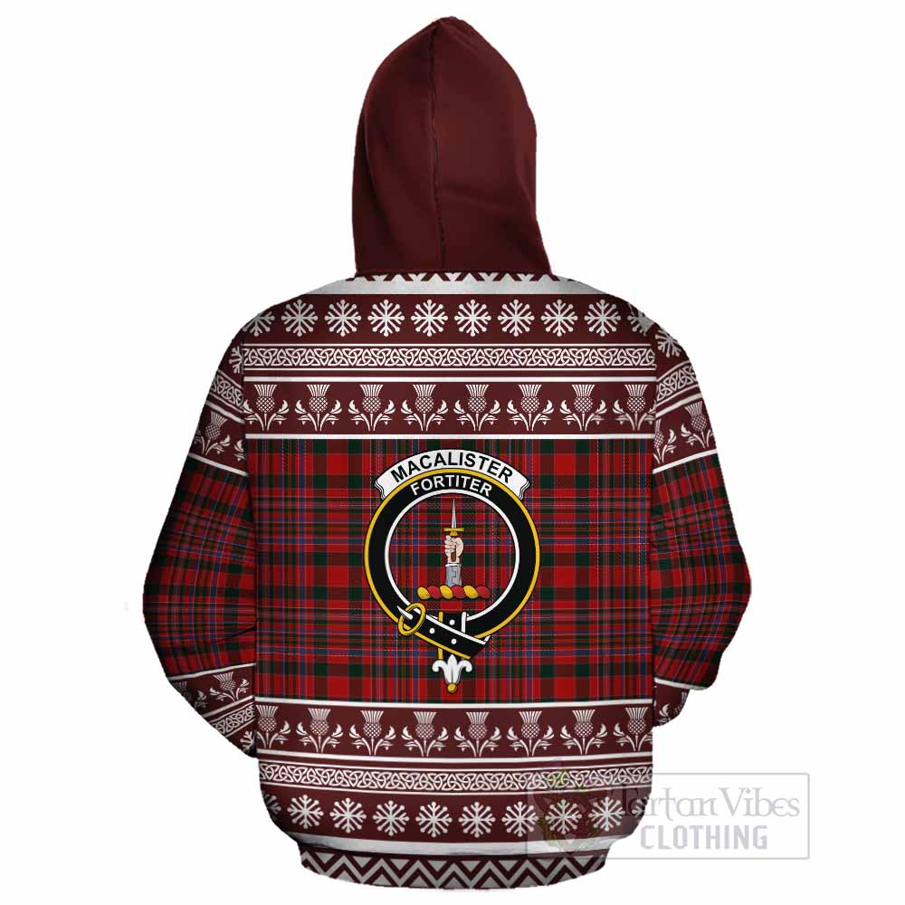 MacAlister (McAlister) Clan Tartan Christmas Cotton Hoodie with Family Crest - Tartan Vibes Clothing