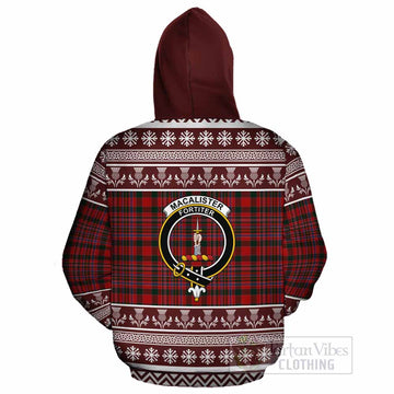 MacAlister (McAlister) Clan Tartan Christmas Cotton Hoodie with Family Crest