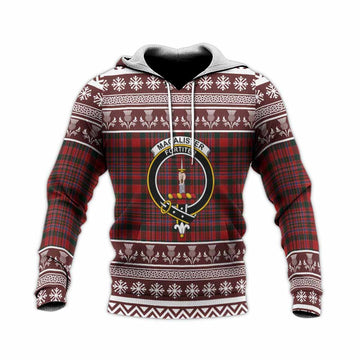 MacAlister (McAlister) Clan Tartan Christmas Knitted Hoodie with Family Crest