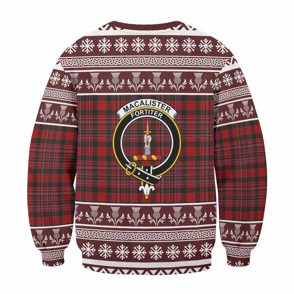 MacAlister (McAlister) Clan Tartan Christmas Sweatshirt with Family Crest - Tartan Vibes Clothing