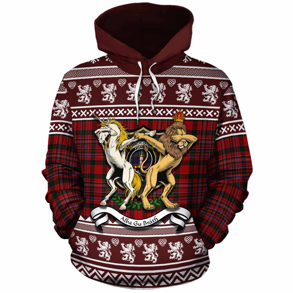 MacAlister (McAlister) Clan Tartan Crest Christmas Cotton Hoodie Coat of Arms Funny Style - Tartan Vibes Clothing