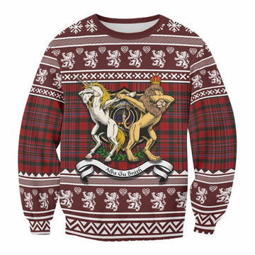 MacAlister (McAlister) Clan Tartan Crest Christmas Sweatshirt Coat of Arms Funny Style