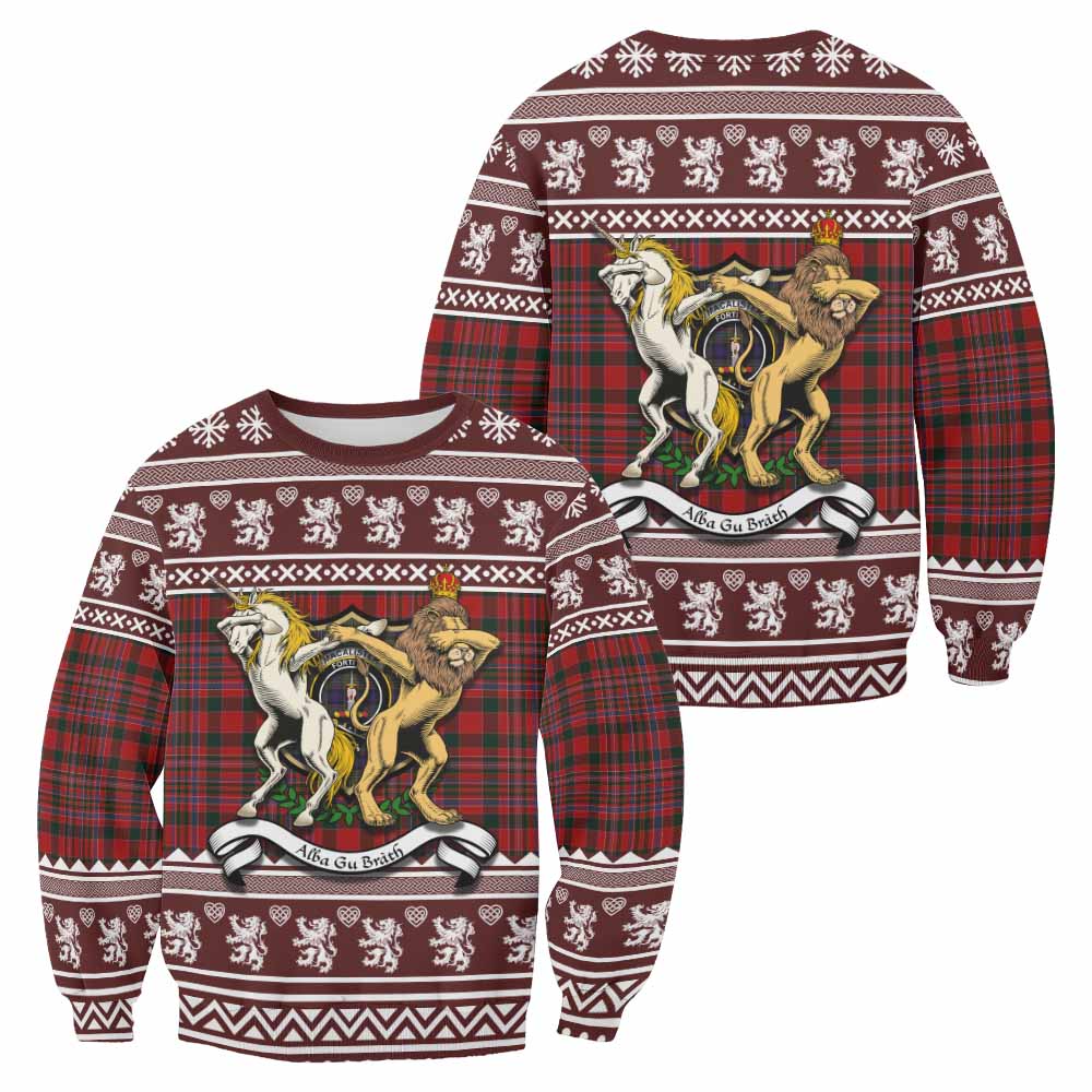 MacAlister (McAlister) Clan Tartan Crest Christmas Sweatshirt Coat of Arms Funny Style - Tartan Vibes Clothing