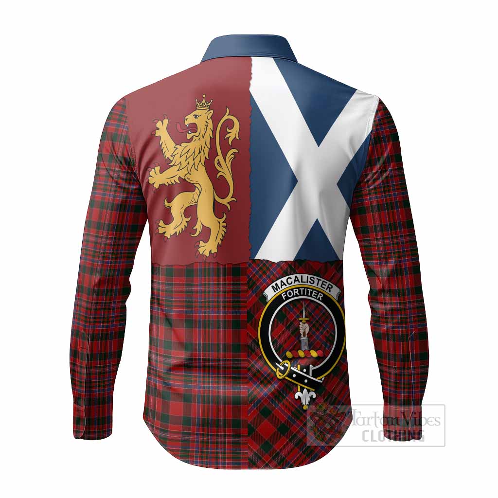 MacAlister (McAlister) Crest Tartan Long Sleeve Button Shirts with Lion Rampant Saltire Style