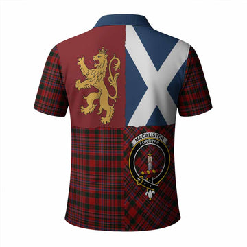 MacAlister (McAlister) Crest Tartan Polo Shirt with Lion Rampant Saltire Style