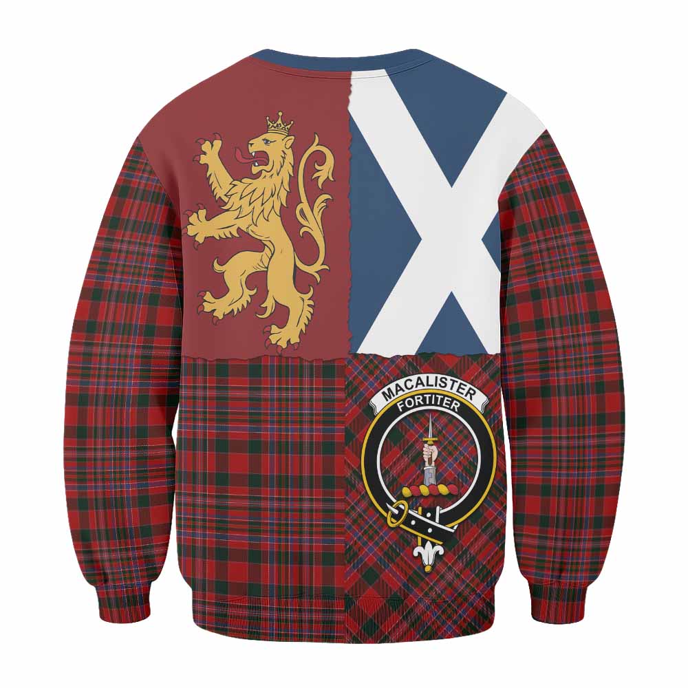 MacAlister (McAlister) Crest Tartan Sweatshirt with Lion Rampant Saltire Style