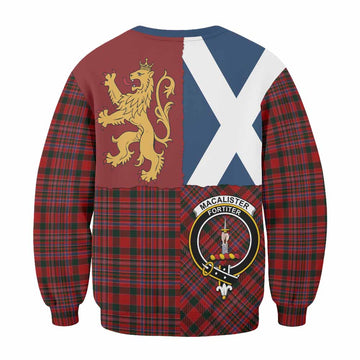 MacAlister (McAlister) Crest Tartan Sweatshirt with Lion Rampant Saltire Style
