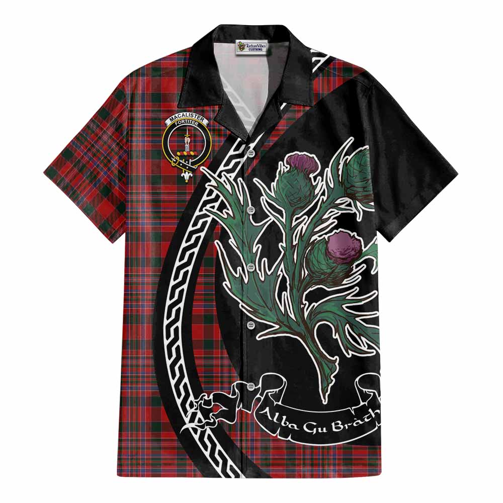 MacAlister (McAlister) Family Crest Tartan Cotton Hawaiian Shirt Alba Thistle Inspired - Tartan Vibes Clothing
