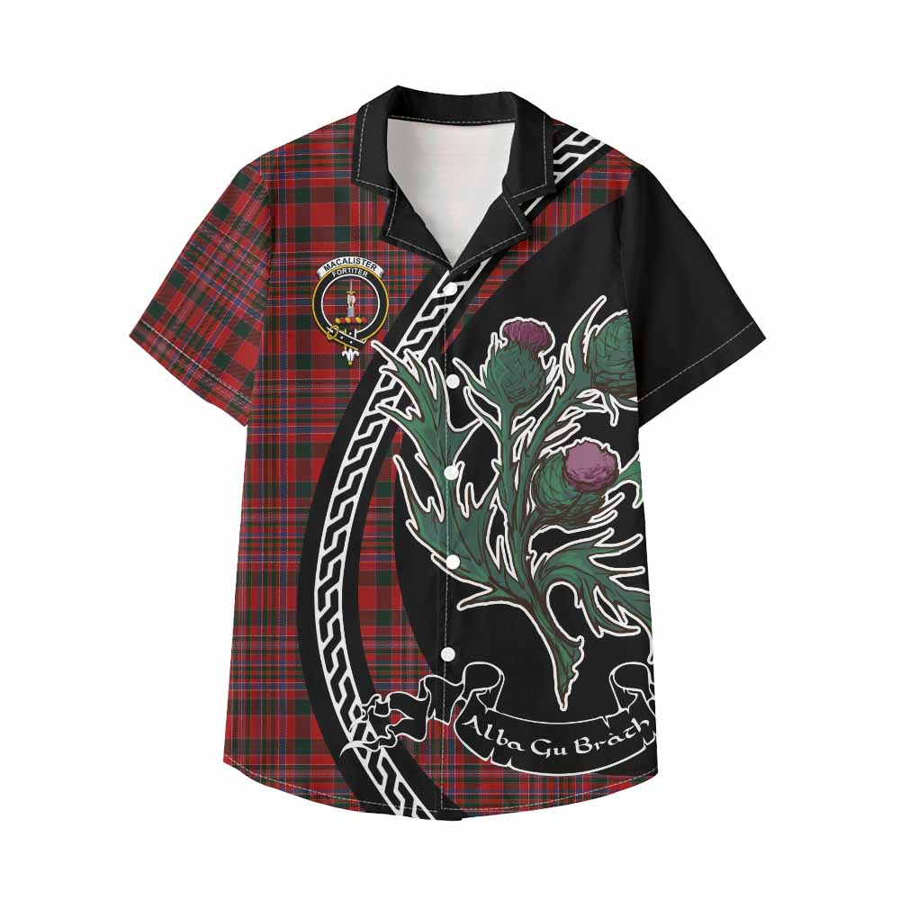 MacAlister (McAlister) Family Crest Tartan Kid Hawaiian Shirt Alba Thistle Inspired - Tartan Vibes Clothing