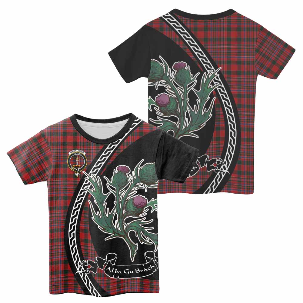 MacAlister (McAlister) Family Crest Tartan Kid T-shirt Alba Thistle Inspired - Tartan Vibes Clothing