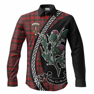 MacAlister (McAlister) Family Crest Tartan Long Sleeve Button Shirts Alba Thistle Inspired