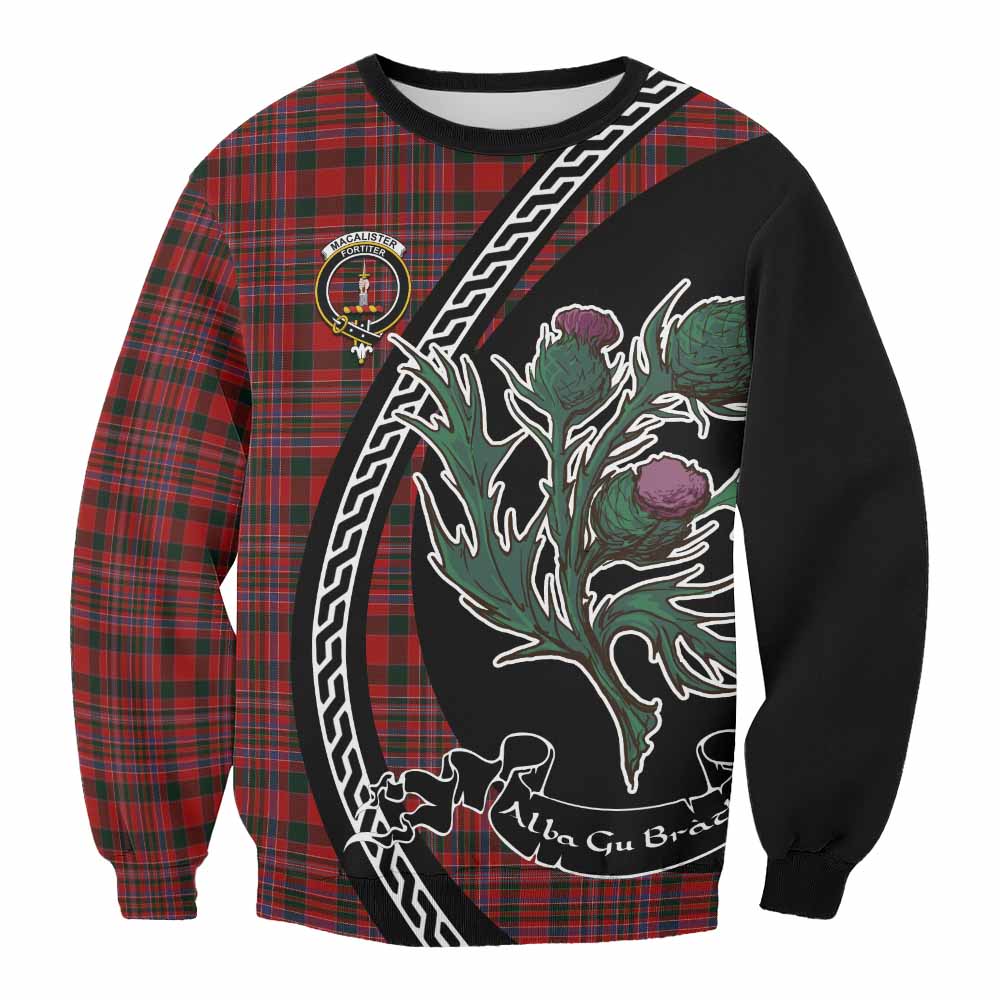 MacAlister (McAlister) Family Crest Tartan Sweatshirt Alba Thistle Inspired - Tartan Vibes Clothing