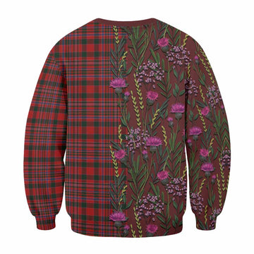 MacAlister (McAlister) Family Crest Tartan Sweatshirt Scottish Thistle Flower Pattern Half Style